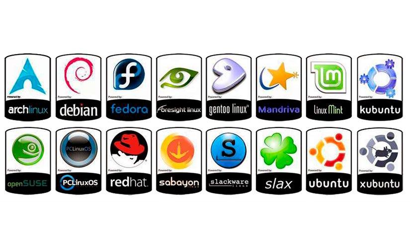 Logos de diferentes distribuciones de Linux