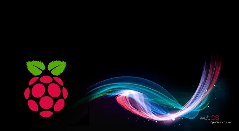 Fondo de WebOS OSE corriendo en una Raspberry Pi