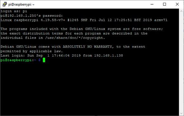 Conexión remota con PuTTY a la Raspberry Pi