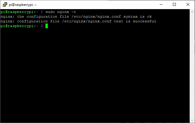 Comprobación del archivo de configuración de NGINX