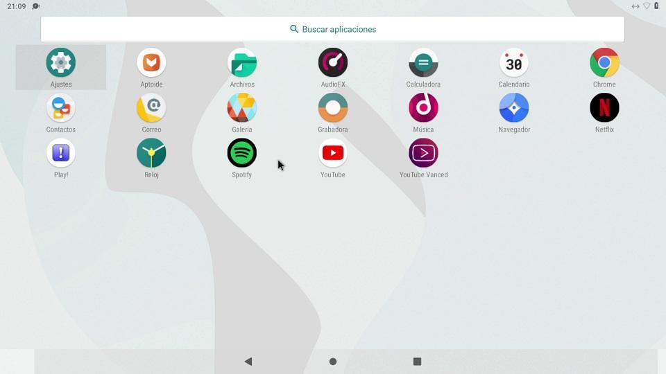 Menú de aplicaciones de Android para Raspberry Pi 4