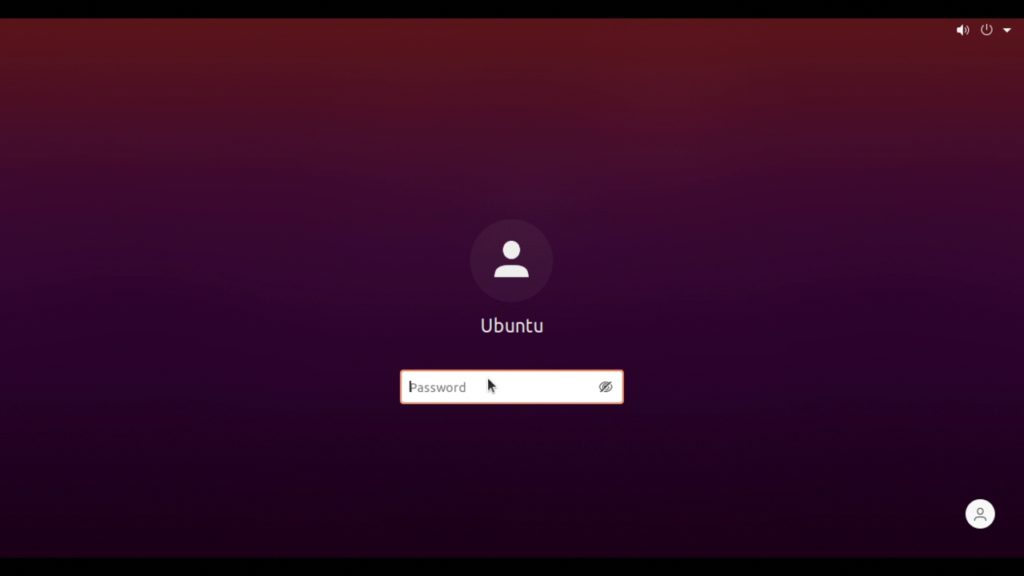 Pantalla de inicio de sesión de Ubuntu 20.04 en una Raspberry Pi 4B